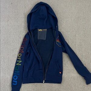 Aviator Nation Navy Hoodie with Multicolor Logo
